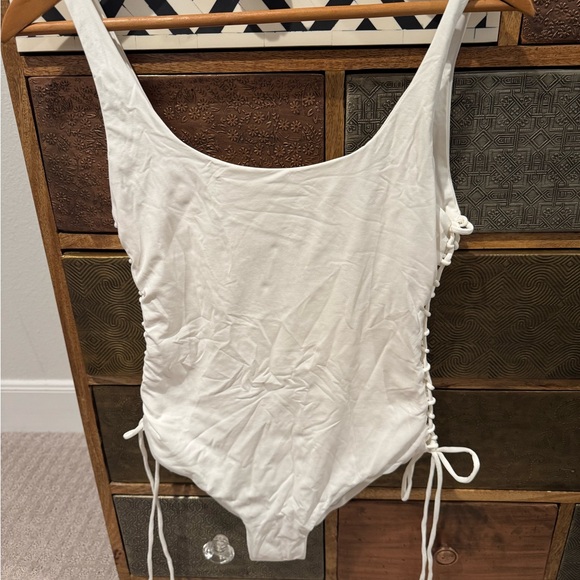 Melissa Odabash White Lace-Up One-Piece Swimsuit